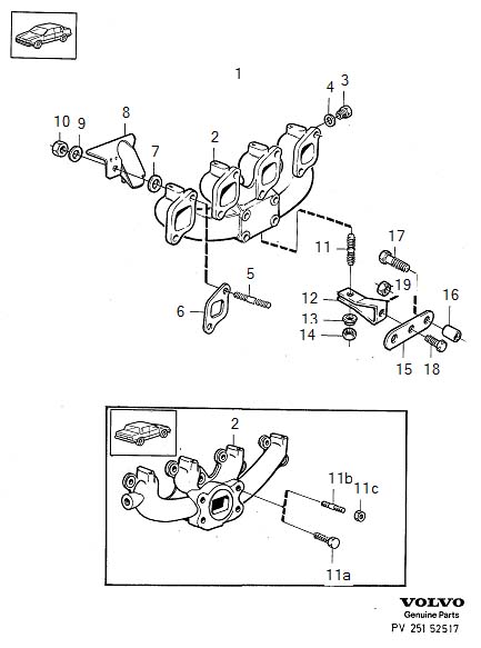 Diagram Exhaust manifold for your 2006 Volvo V70   