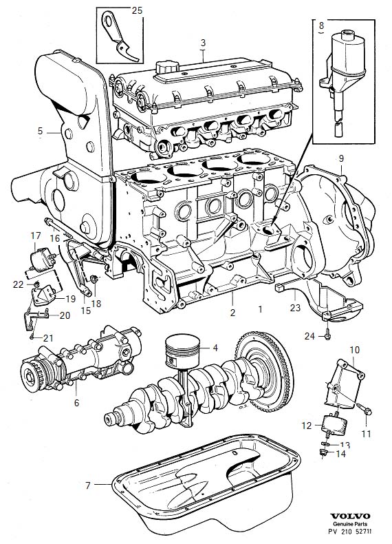 Diagram Engine with fittings for your 2011 Volvo XC60   
