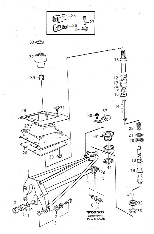 Full size assembly image of Gearshift, shift control (1/6)