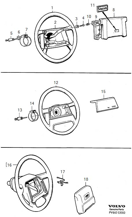 Full size assembly image of Steering wheel (1/6)