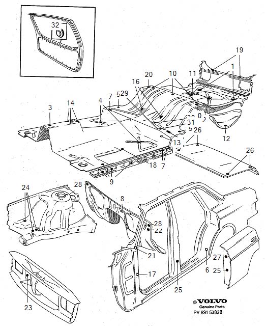 Diagram Sealing plugs for your 1993 Volvo 940  2.3l Fuel Injected Turbo 