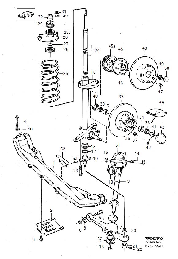 Diagram Front axle for your 2009 Volvo XC60   