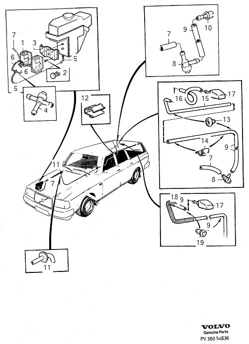 Diagram Rear window washer for your 2003 Volvo V70   