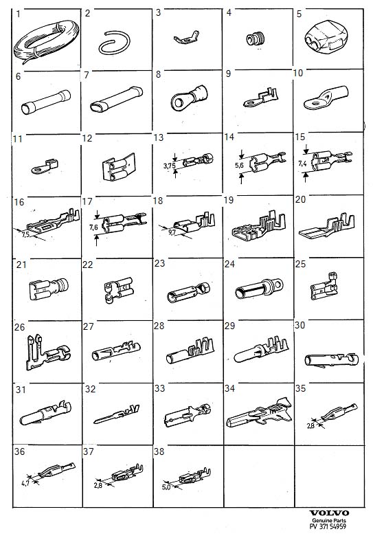 Full size assembly image of Cables, cable terminals, sleeves, and seals (1/6)