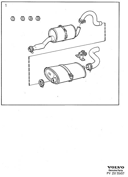 Diagram Exhaust system, repair kits for your 1995 Volvo