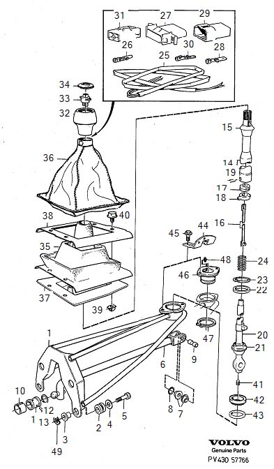 Full size assembly image of Shift control, gearshift (1/6)