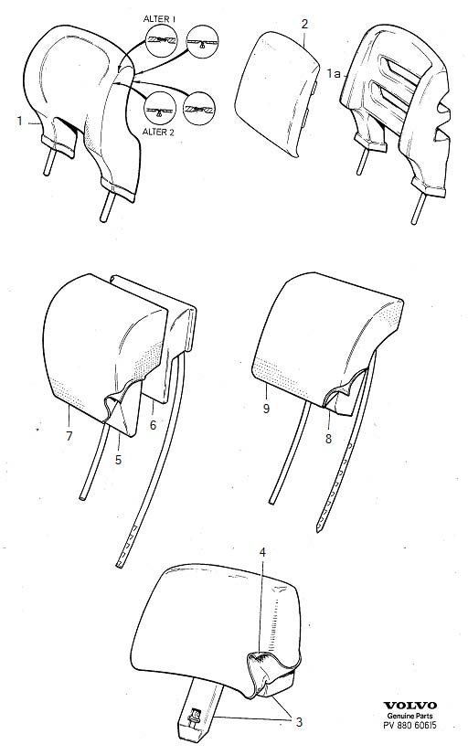 Full size assembly image of Head restraint (1/6)