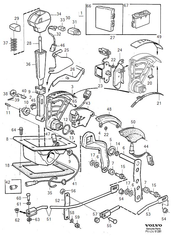Full size assembly image of Gearshift, shift control (1/6)