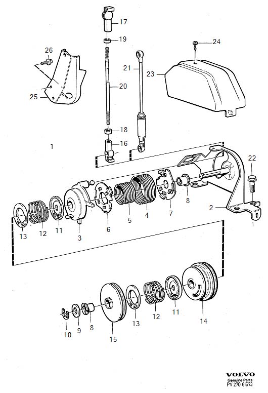 Full size assembly image of Control pulley with fittings (1/6)