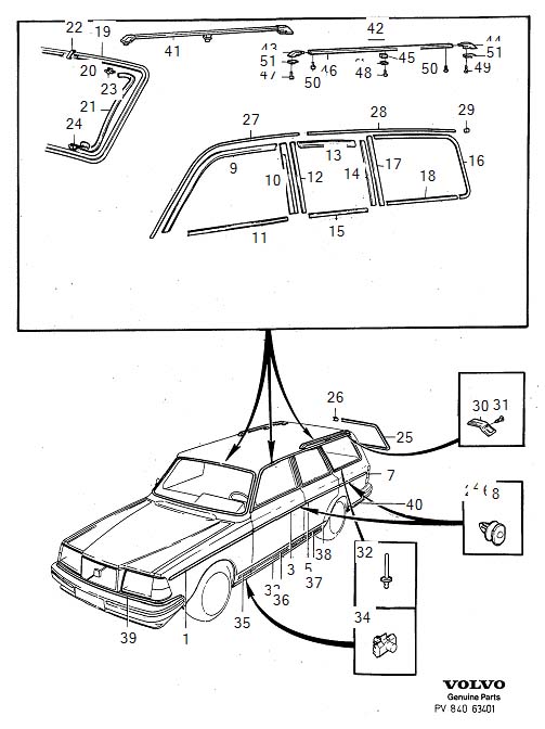 Diagram Trim mouldings for your Volvo S60 Cross Country  