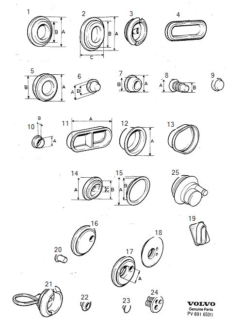 Diagram Sealing plugs for your Volvo S60 Cross Country  