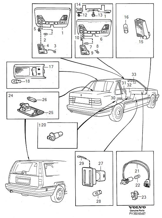 Diagram Interior lighting for your 2000 Volvo S40   