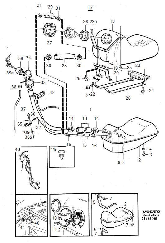 Full size assembly image of Fuel tank and connecting parts (1/6)