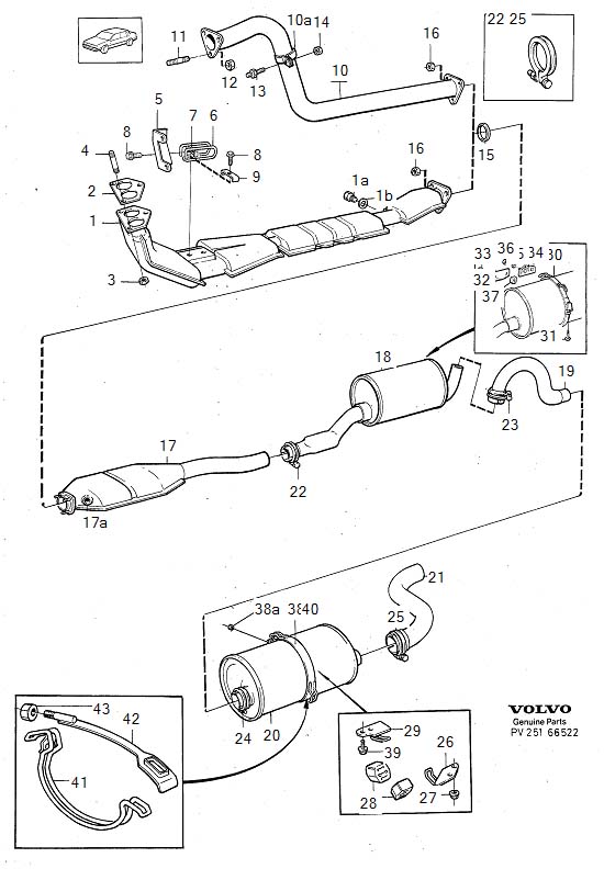 Diagram Exhaust system for your Volvo S60 Cross Country  