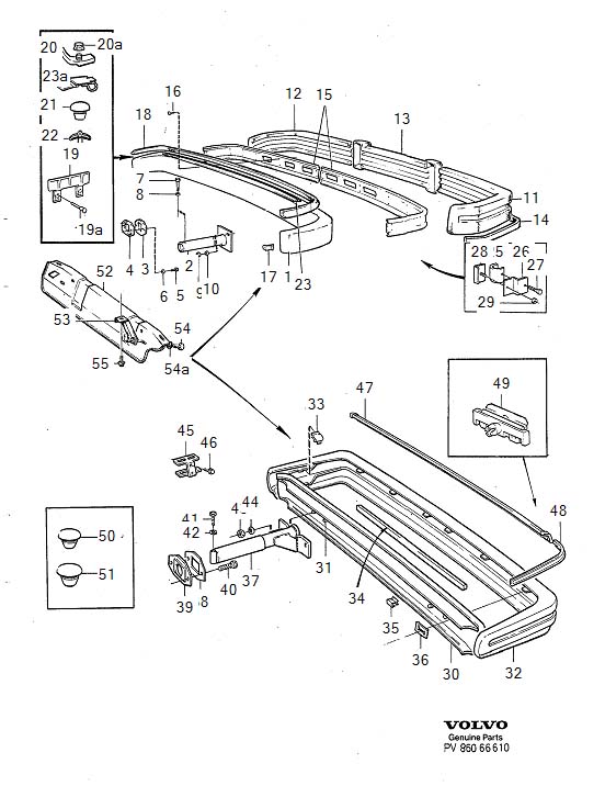 Diagram Rear bumper for your 2022 Volvo V60 Cross Country   