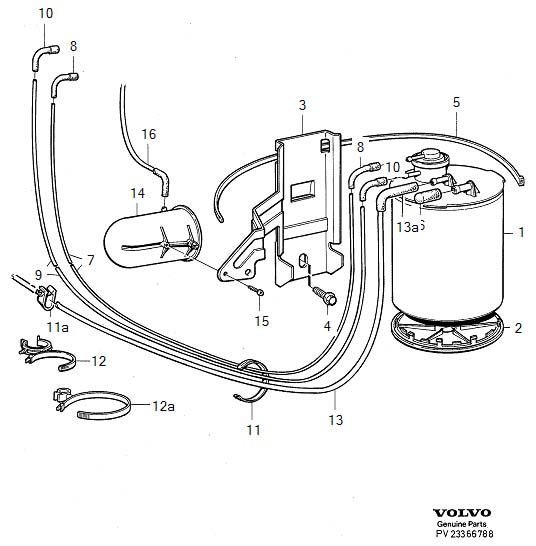 Diagram Carbon filter with fittings for your 2009 Volvo V70   