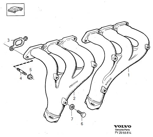 Diagram Exhaust manifold for your Volvo S60 Cross Country  