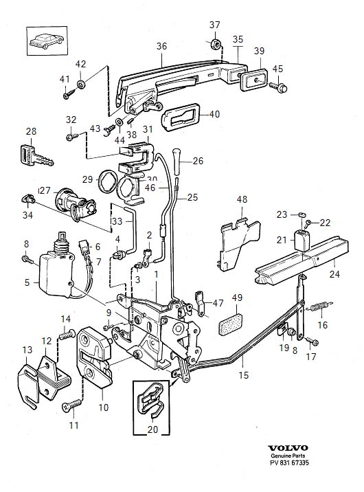 Full size assembly image of Front door, Locking system (1/6)
