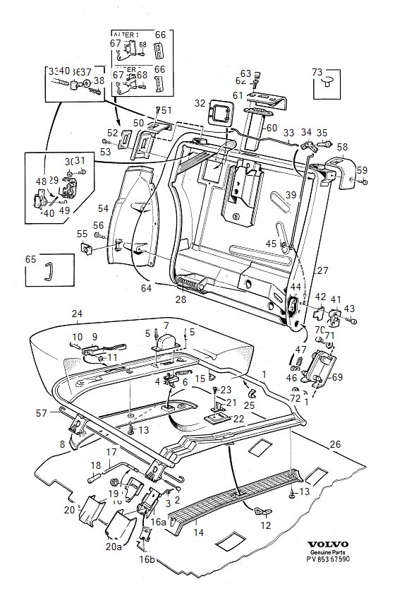 Full size assembly image of Rear seat (1/6)