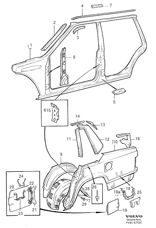 Diagram Body side for your Volvo S60 Cross Country  