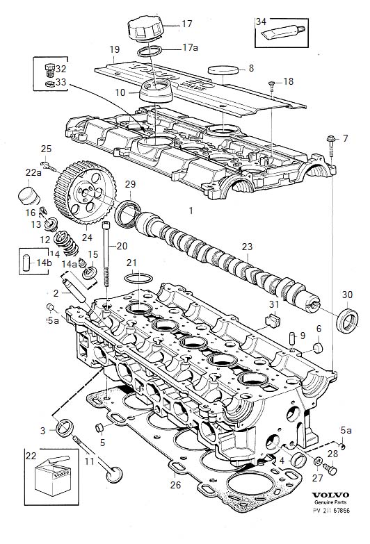 Diagram Cylinder head for your 1997 Volvo 850   