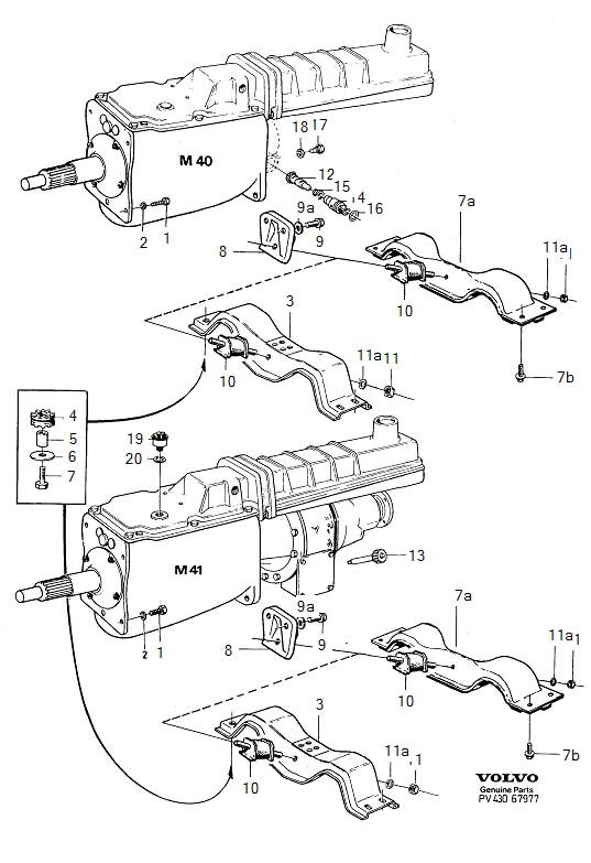 Diagram Transmission mounts, gearbox mounting for your Volvo