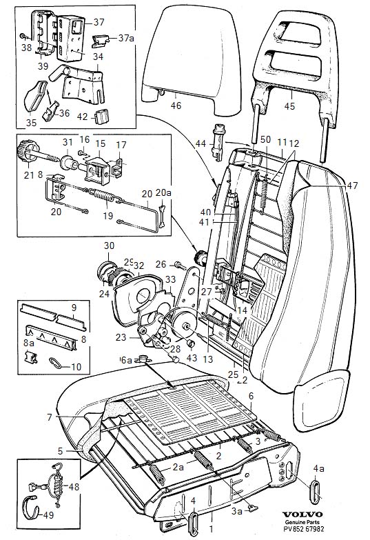 Diagram Front seat, frontseat for your Volvo