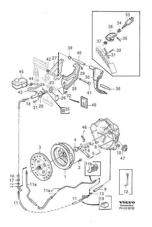 Diagram Clutch for your 1993 Volvo 940  2.3l Fuel Injected Turbo 