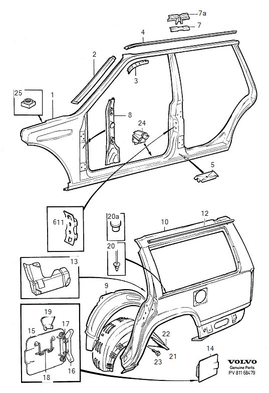 Diagram Body side for your Volvo S60 Cross Country  