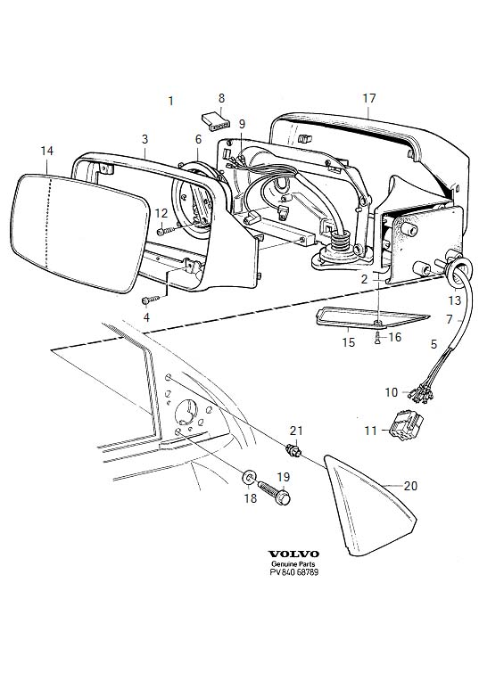 Diagram Door mirrors, rearview mirrors for your 2004 Volvo V70   