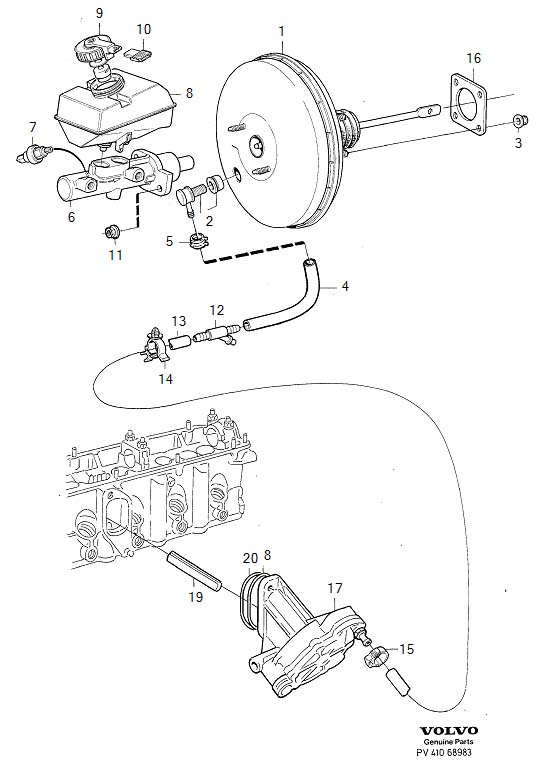 Diagram Master cylinder for your Volvo V60 Cross Country  