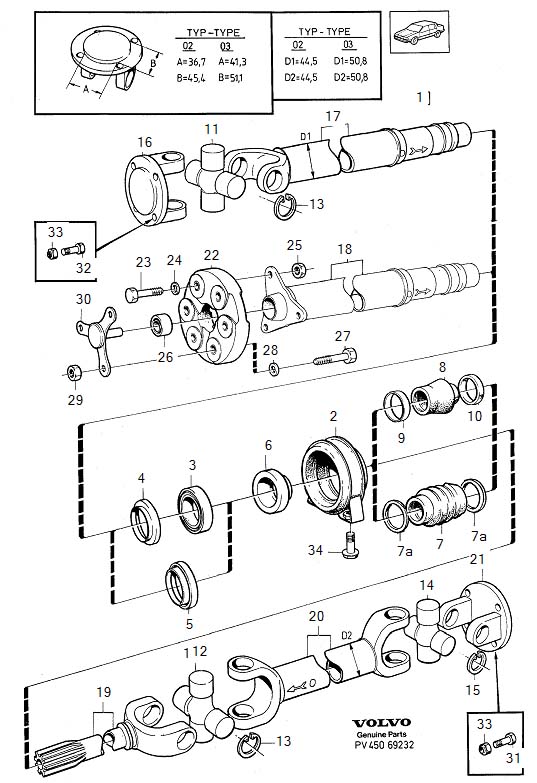 Diagram Propeller shaft for your 2019 Volvo V60 Cross Country   