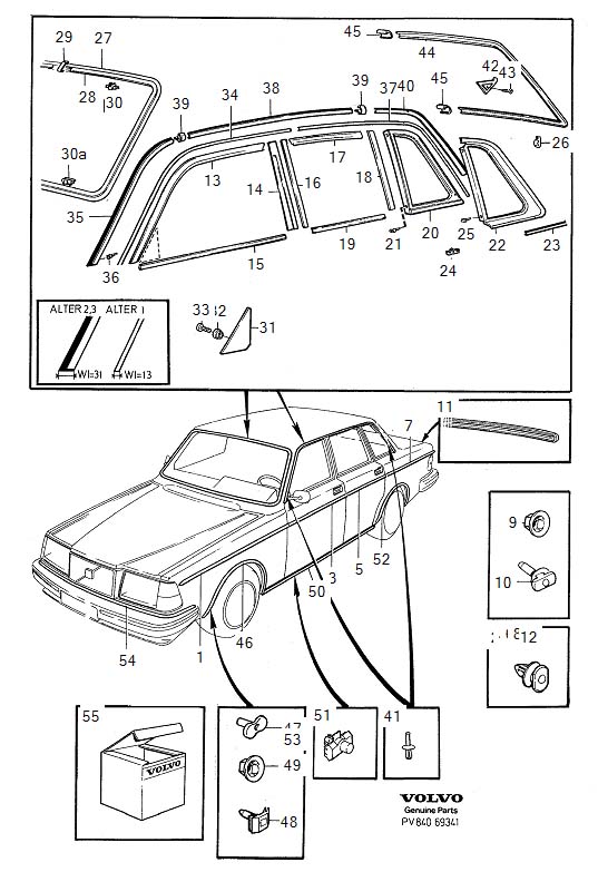Diagram Trim mouldings for your Volvo S60 Cross Country  
