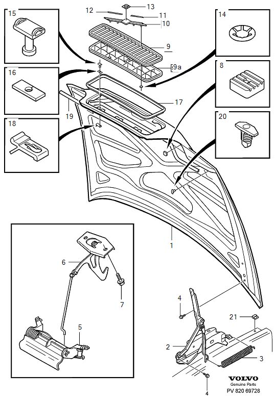 Full size assembly image of Hood, bonnet (1/6)