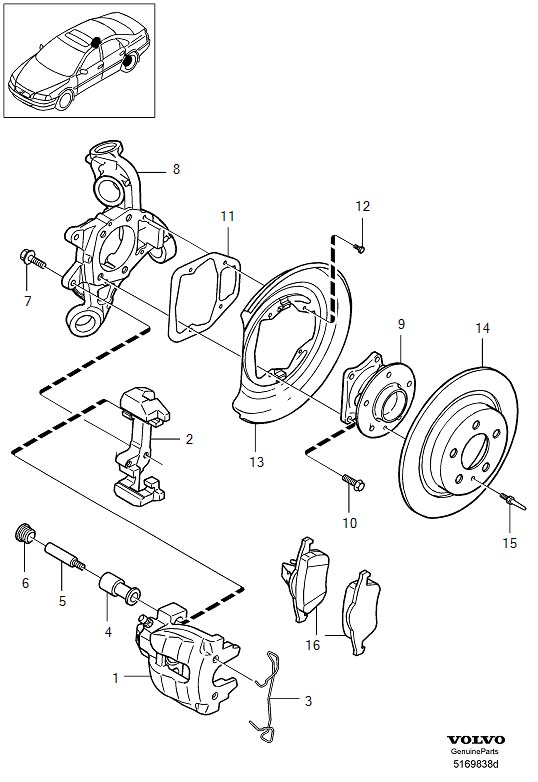 Diagram Rear wheel brake for your 2021 Volvo XC60   