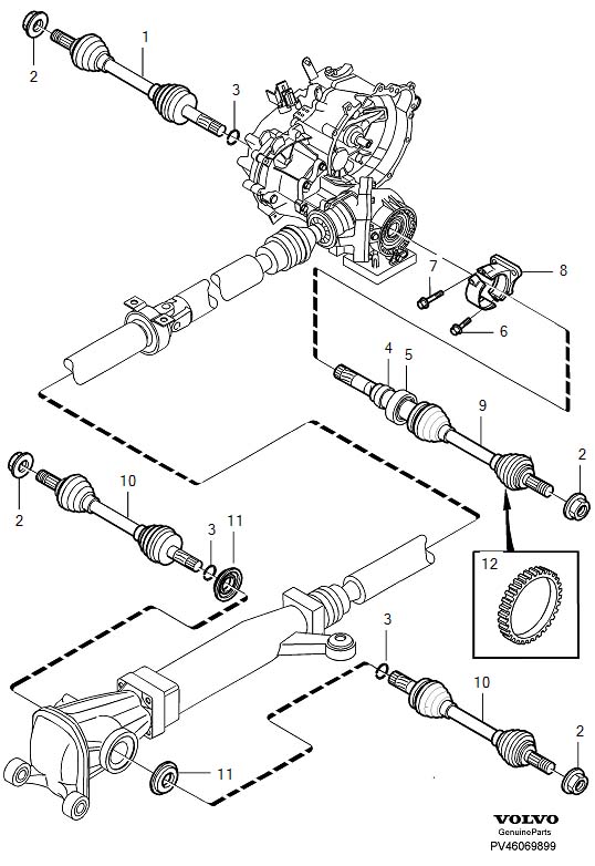 Diagram Drive shaft for your Volvo V70  