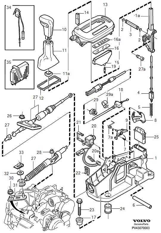 Diagram Gearshift, shift control for your 1993 Volvo 940  2.3l Fuel Injected Turbo 