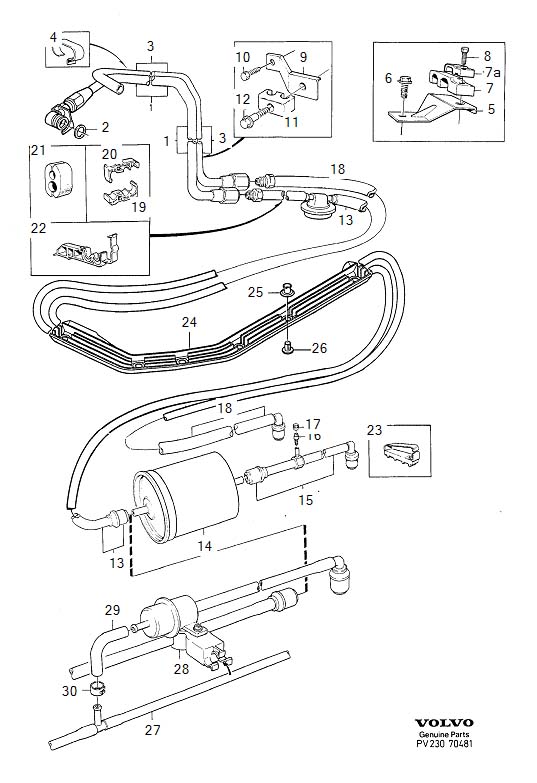 Diagram Fuel lines from tank to engine for your 1998 Volvo V70   