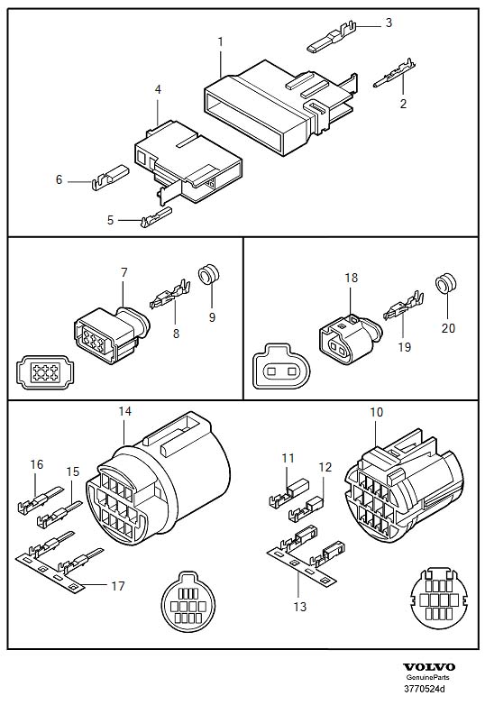 Diagram Connector for your Volvo S60  