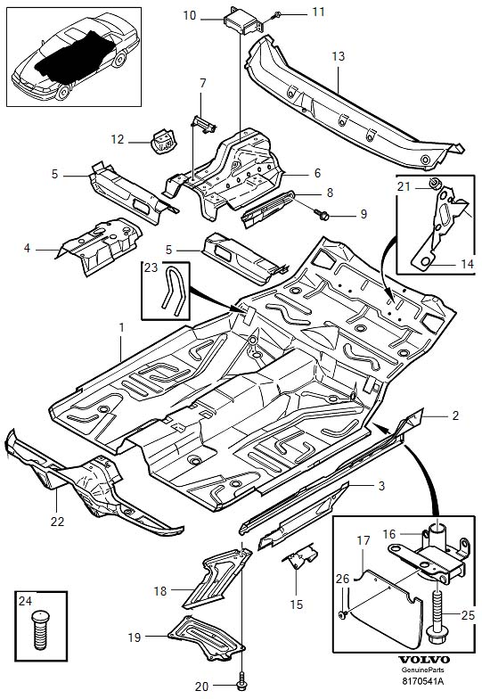 Full size assembly image of Front floor section (1/6)