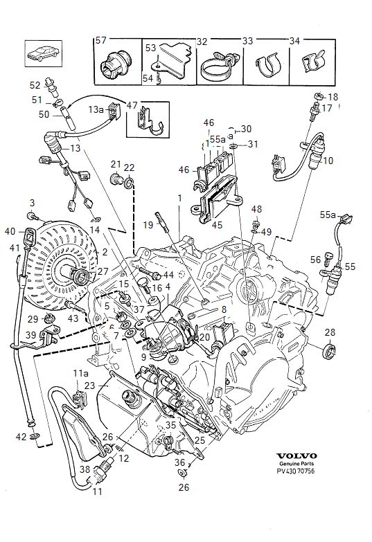 Diagram Gearbox, automatic, transmission, automatic for your 2000 Volvo S40   