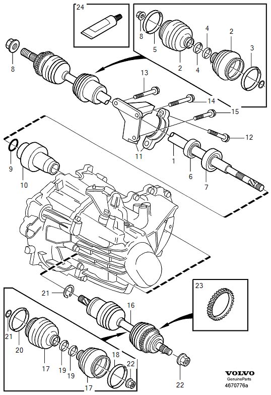 Diagram Drive shaft for your Volvo V70  