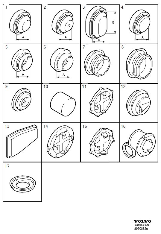 Diagram Sealing plugs for your 2021 Volvo XC60   