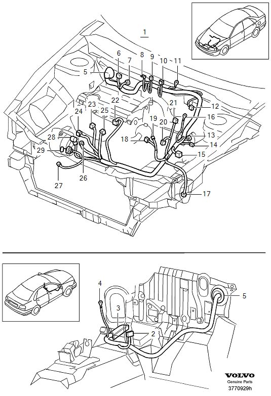 Diagram Cable harness for your 2001 Volvo S40   