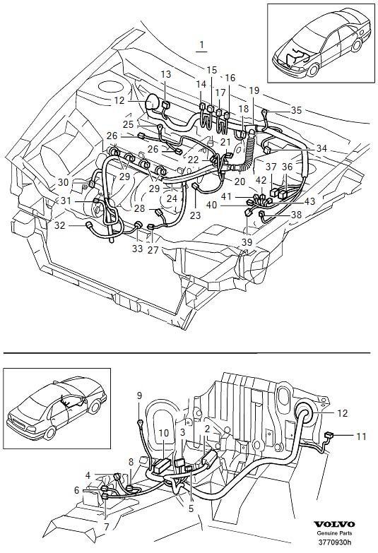 Diagram Cable harness for your 2001 Volvo S40   