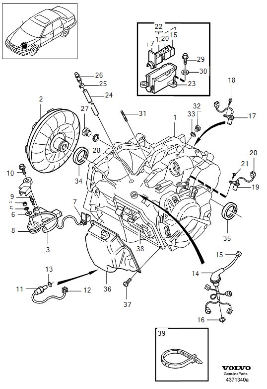 Diagram Transmission, automatic, gearbox, automatic for your 2000 Volvo S40   