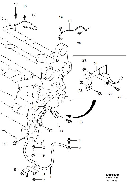 Diagram Ground lead with reinforcing bracket for your 2024 Volvo XC60   