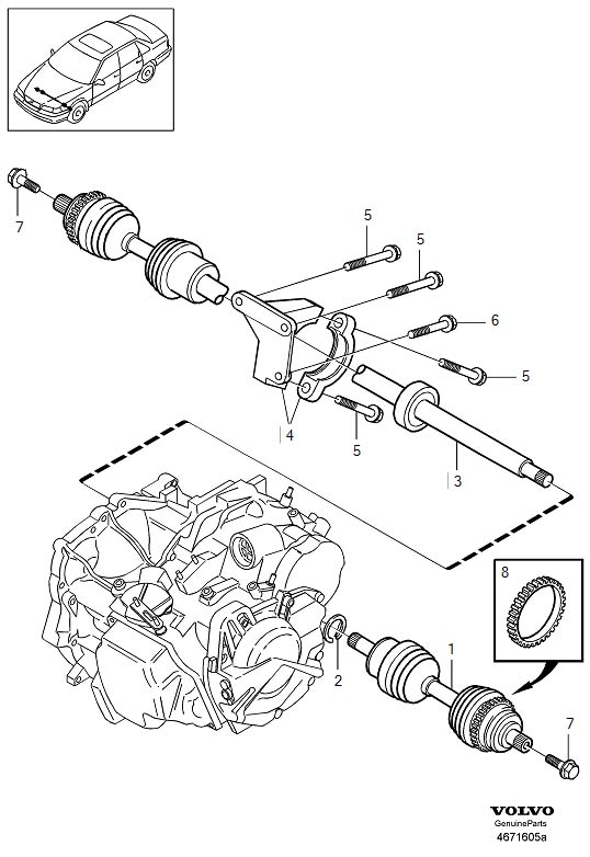 Diagram Drive shaft for your 1999 Volvo V70   