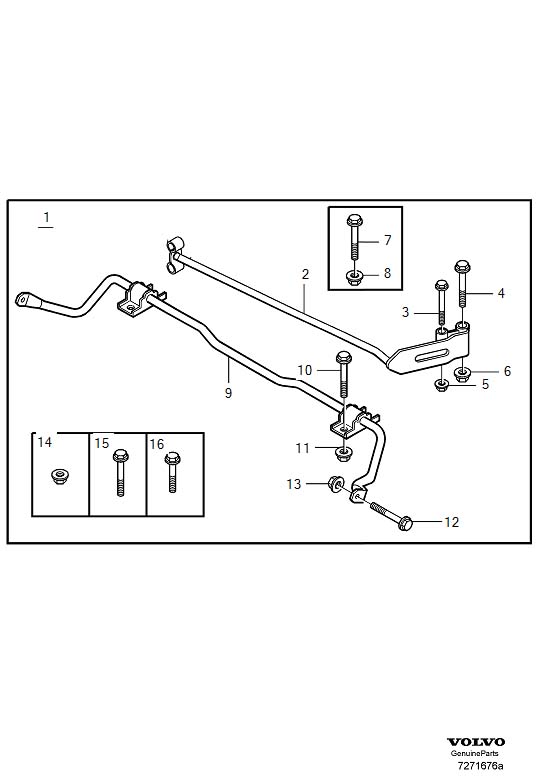 Diagram Stabilizer bar kit for your Volvo
