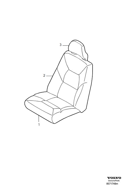 Diagram Upholstery front seat, Upholstery frontseat, upholstery for your 2003 Volvo V70   